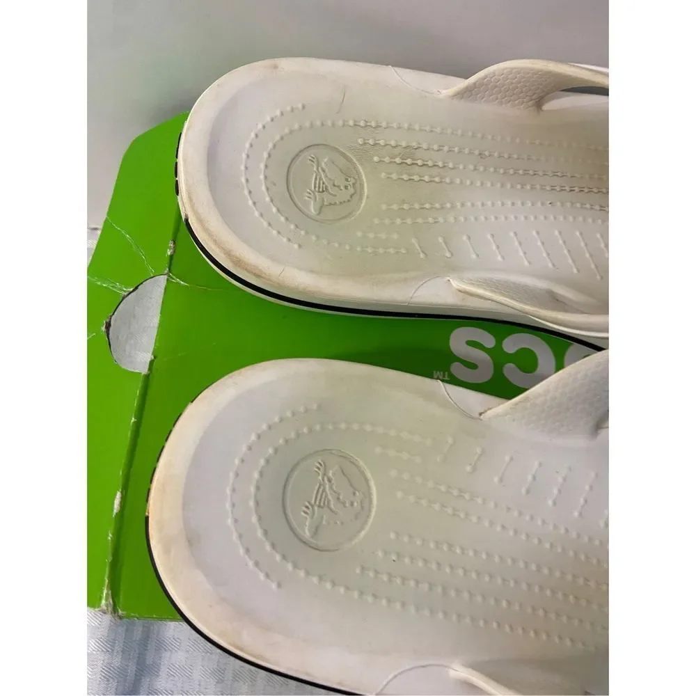Crocs flip‎ flops white discoloration men’s 11